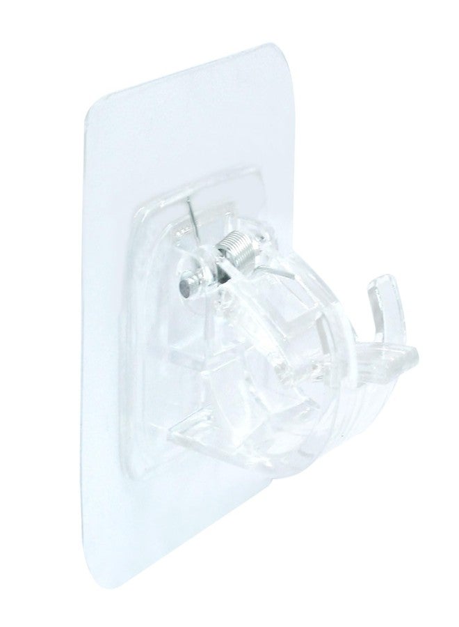 Verkelly 2 Pcs Self Adhesive Curtain Rod Bracket, 2.36" x 2.36" No Drill Curtain Rod Holder Hangers Self Adhesive Wall Hooks(Clear) - Image 5